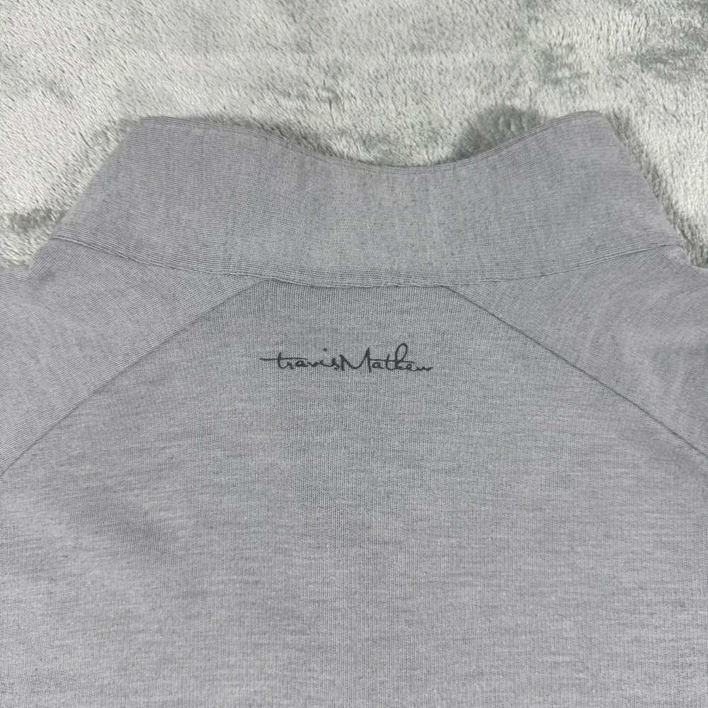 TravisMathew Mens XL Pullover Heather Grey Quarter-Zip Pima Cotton Blend Raglan